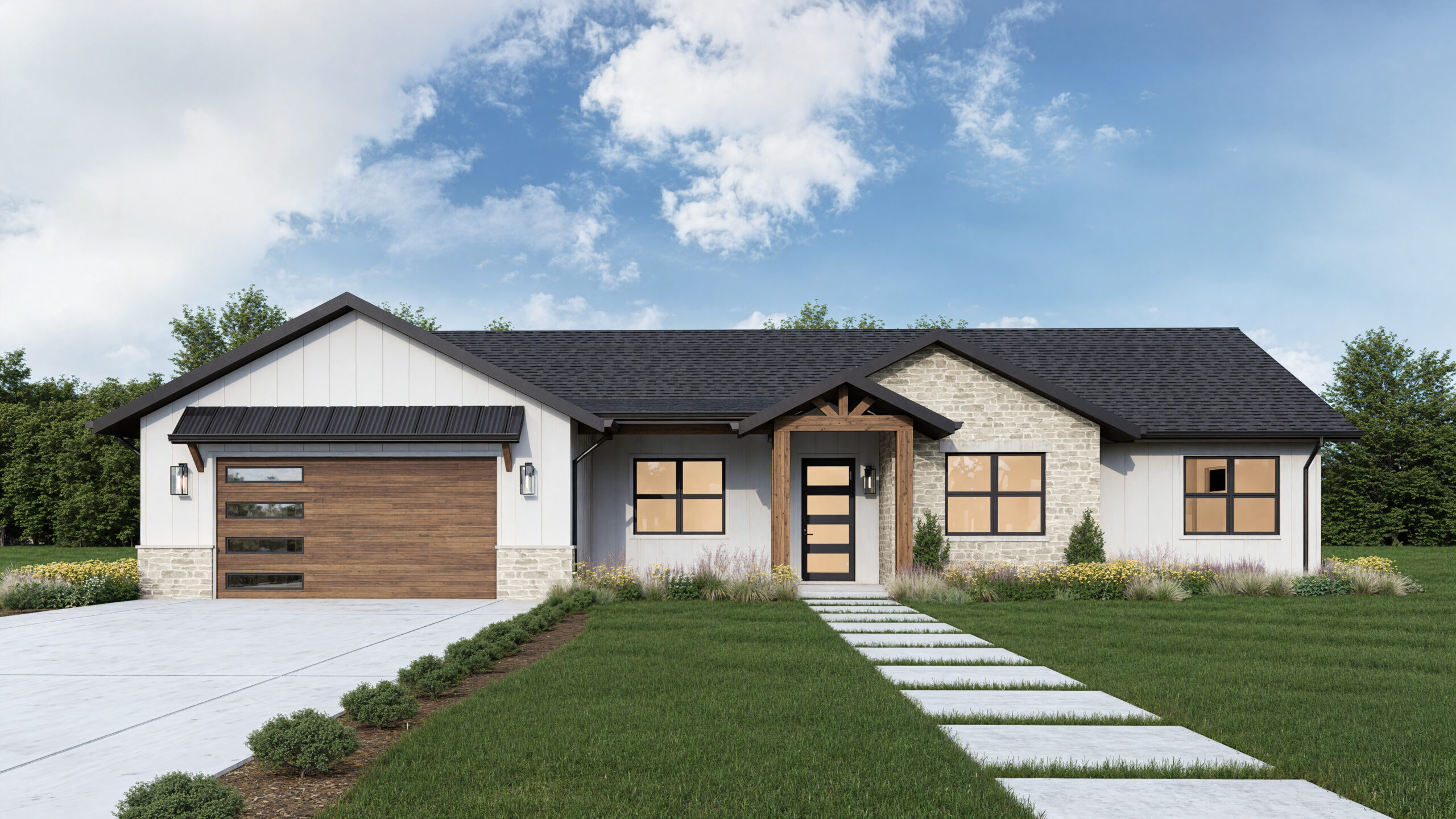 This is a rendering of these country house plans.