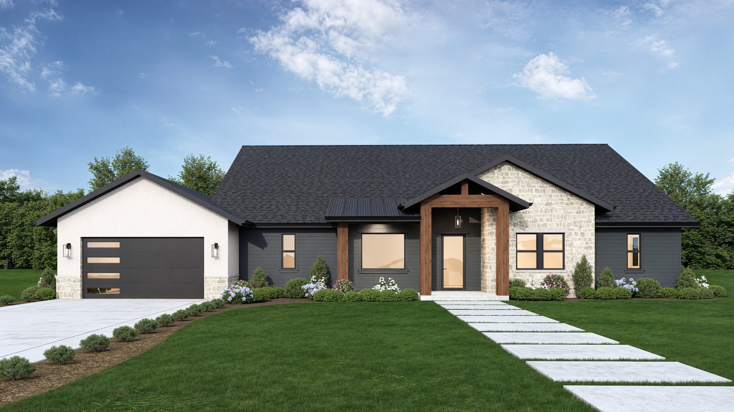 This is a rendering of a modern home.